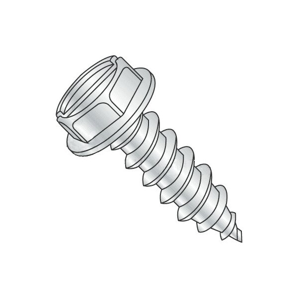 Newport Fasteners Sheet Metal Screw, #10-16 x 1-3/4 in, Zinc Plated Steel Flange Hex Head Slotted Drive, 2000 PK 358252-2000 - main